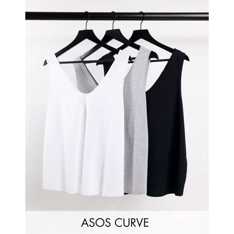 ASOS DESIGN Curve ultimate vest with scoop neck in cotton blend