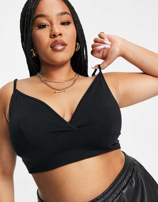 Black wrap cheap around bralette