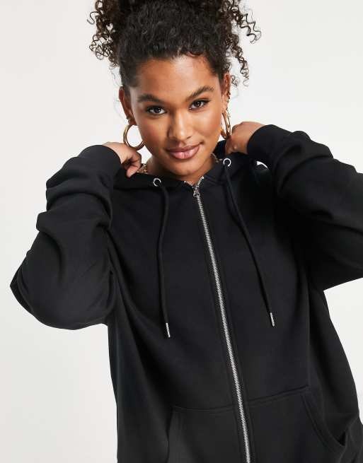 ASOS Design Curve Oversized Zip Through Hoodie