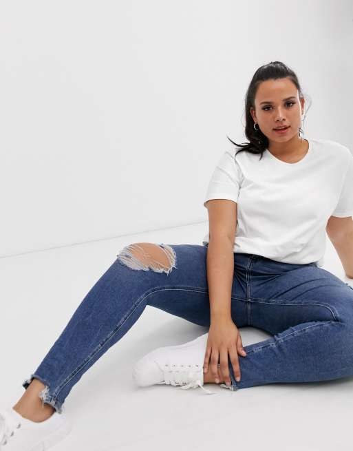 ASOS DESIGN - Curve - Ultimativ hvid t-shirt med rund hals, 4 af 4