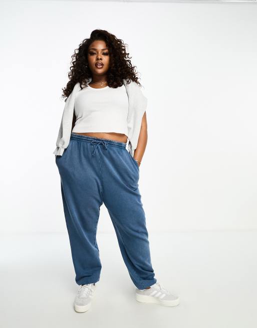 ASOS DESIGN Curve - Ultimative joggingbukser i vasket denimblå