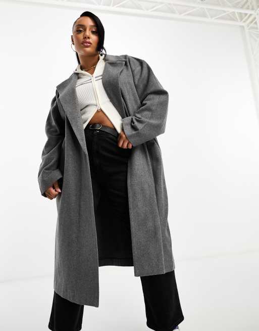 Pale grey wool on sale coat