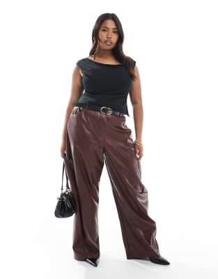 Asos Curve Asos Design Curve Utility Barrel Pants In Brown