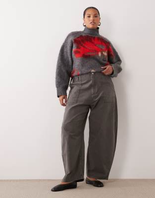Asos Curve Asos Design Curve Utility Cargo Horn Pants In Gray