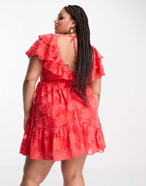 Asos red best sale ruffle dress