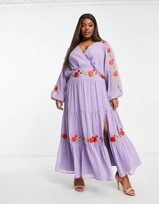 Lilac chiffon maxi dress hotsell