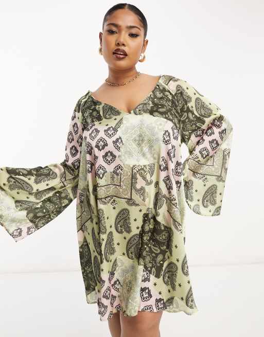 V neck best sale kimono sleeve dress