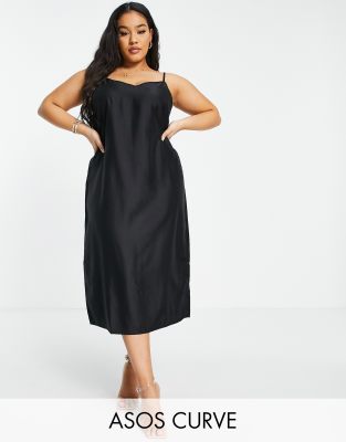 plus size black slip