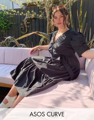 asos black curve dress