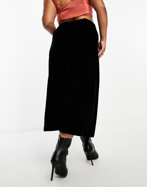 Asos velvet midi clearance skirt