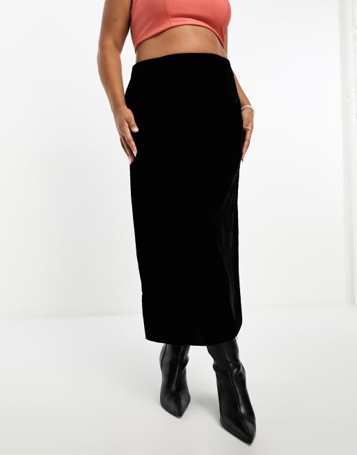 Black velvet skirt asos best sale