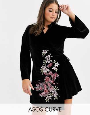 asos curve velvet dress