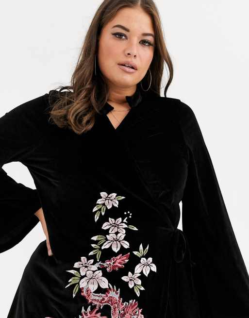 Asos embroidered kimono on sale dress