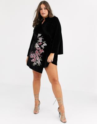 asos embroidered kimono dress