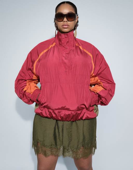 ASOS DESIGN Curve veste de survêtement color block rouge, 4 de 8