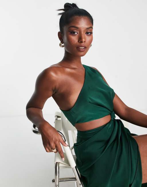 ASOS DESIGN Curve - Vestito al polpaccio verde con cut-out e nodo, 2 di 4