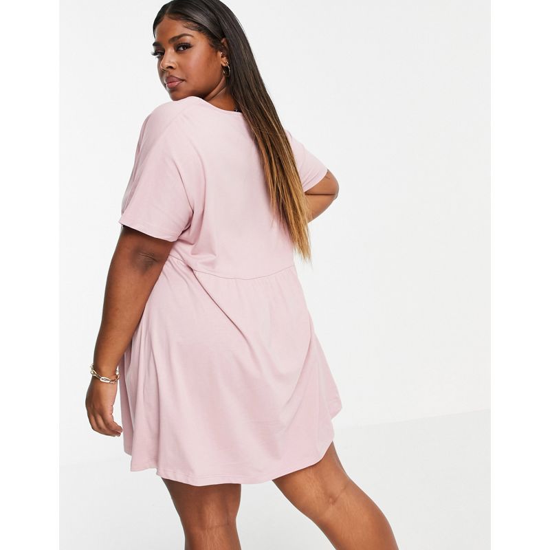 iffMp Donna DESIGN Curve - Vestito grembiule corto con tasche e bottoni rosa