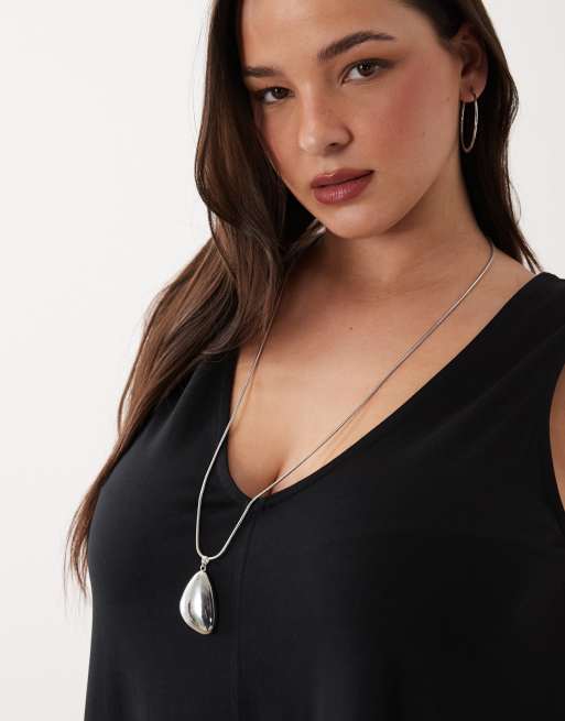 ASOS DESIGN Curve - Vestito lungo a trapezio nero, 2 di 4