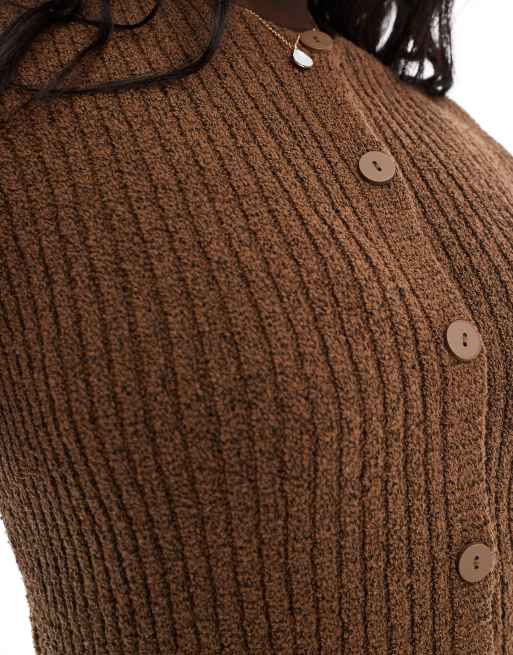 ASOS DESIGN Curve - Vestito stile gilet in maglia testurizzata con bottoni, 2 di 4