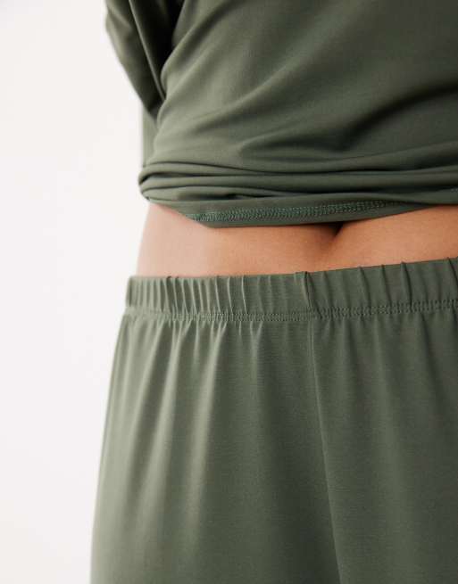 ASOS DESIGN Curve vida byxor i khaki som set, 4 av 5