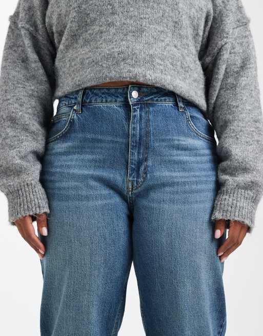 ASOS DESIGN Curve – Vintagetvättade jeans med raka ben och bekväm stretch, 4 av 5