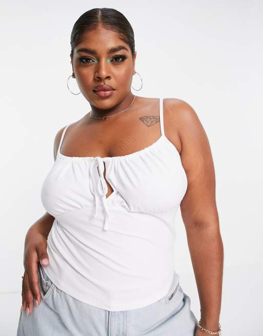 ASOS DESIGN Curve – Vit ärmlös korsett med dekorativ söm vid bysten, 3 av 4