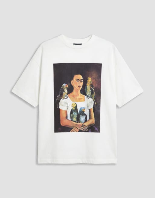 ASOS DESIGN Curve – Vit t-shirt i oversize med "Me and my parrots"-tryck, 5 av 8