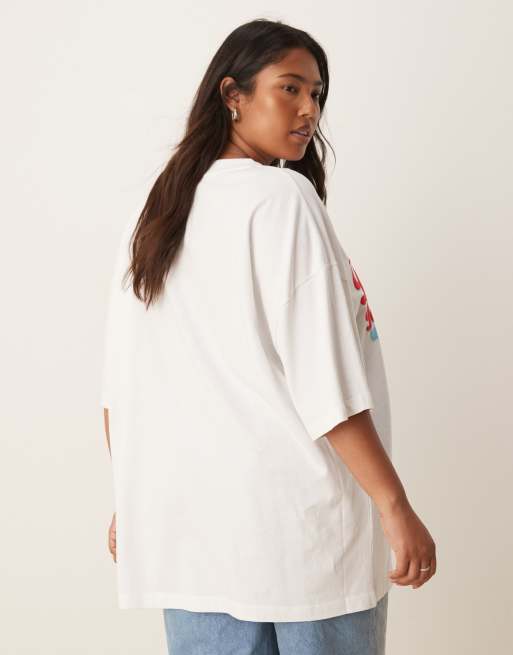 ASOS DESIGN Curve – Vit t-shirt i oversize med 'Tequila & Taco'-tryck, 4 av 4
