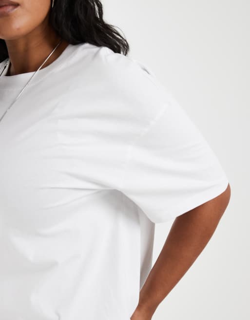 ASOS DESIGN Curve – Vit t-shirt i oversize, 4 av 4