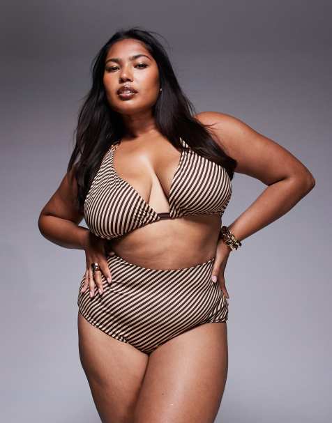 ASOS DESIGN Curve Vivienne bikini in brown - view 1