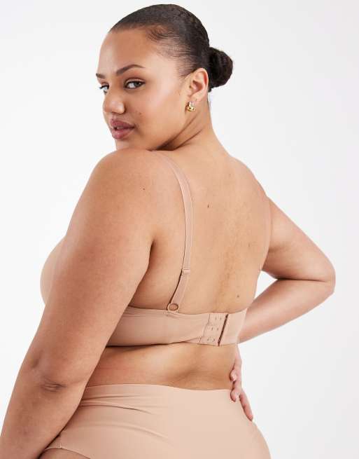 ASOS DESIGN Curve - Voorgevormde T-shirt-bh in beige, 2 van 4
