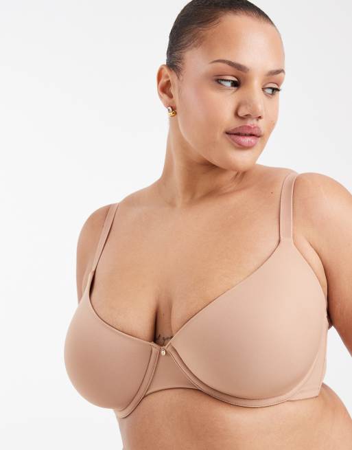 ASOS DESIGN Curve - Voorgevormde T-shirt-bh in beige, 3 van 4