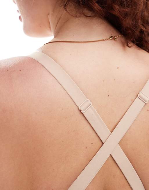 ASOS DESIGN Curve - Voorgevormde veelzijdige beugel-bh in beige, 4 van 4
