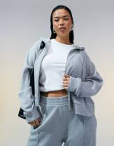 ASOS DESIGN Curve waffle knit hoodie and sweatpants set in ASOS DESIGN Curve waffle knit hoodie and sweatpants set in