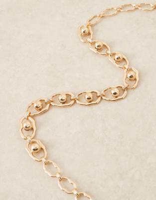 Asos Curve Asos Design Curve Waist And Hip Ball Chain Belt In Gold