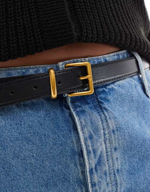 ASOS DESIGN Curve waist and hip belt with square buckle in black, 3 of 3