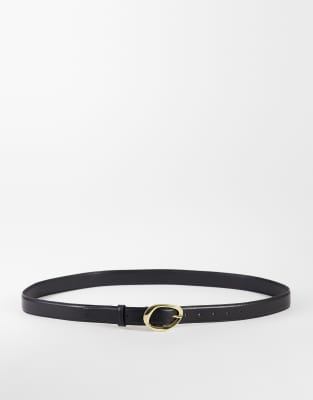 Asos Curve Asos Design Curve Waist And Hip Gold-tone Bubble Angled Buckle In Black
