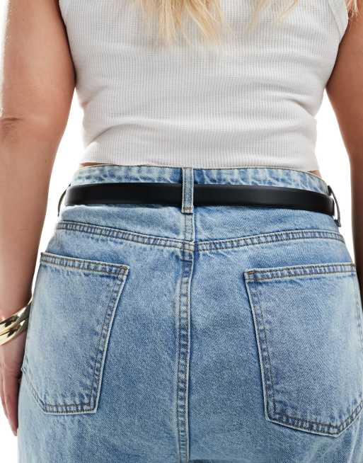 ASOS DESIGN CURVE waist and hip jeans belt with oval buckle design, 3 of 4