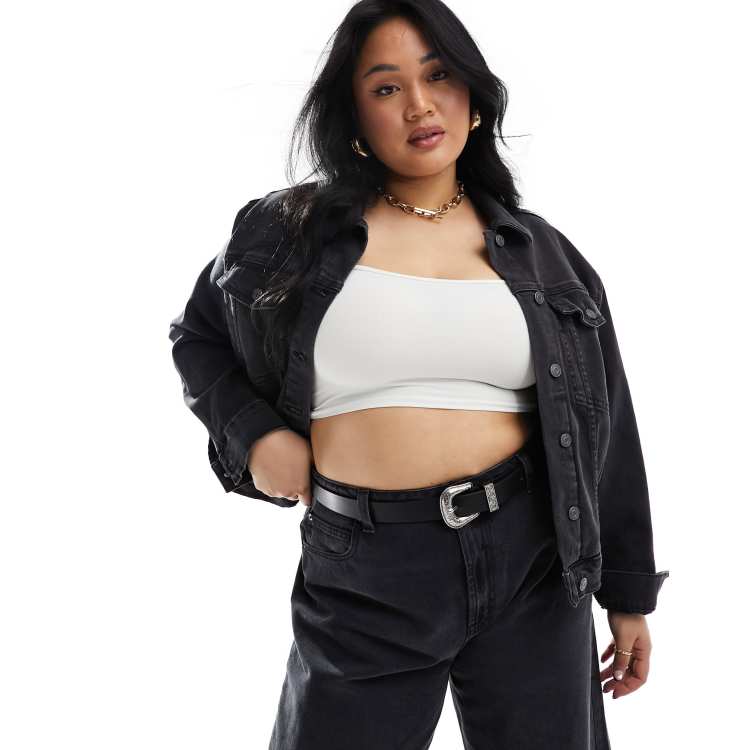 ASOS DESIGN CURVE waist and hip jeans western belt in black ASOS