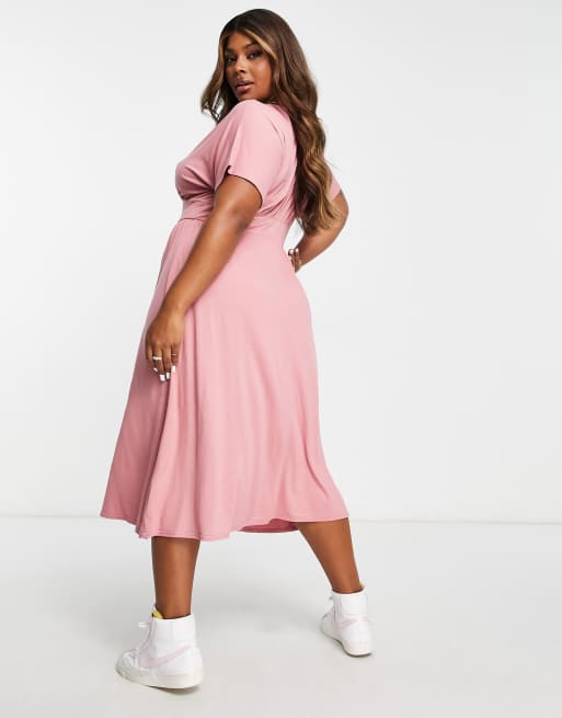 Asos curve pink clearance dress