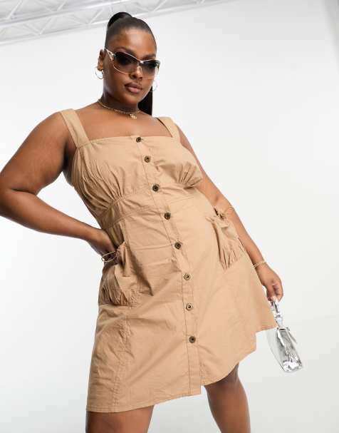 Plus size best sale button front dress