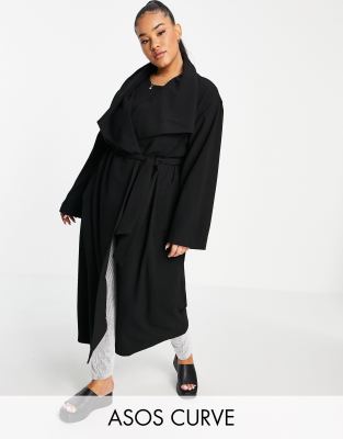 ASOS DESIGN Curve waterfall duster in black