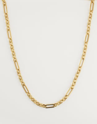 Asos Curve Asos Design Curve Waterproof Stainless Steel Mixed Link Necklace In Gold