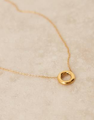 Asos Curve Asos Design Curve Waterproof Stainless Steel Necklace With Circle Loop Pendant