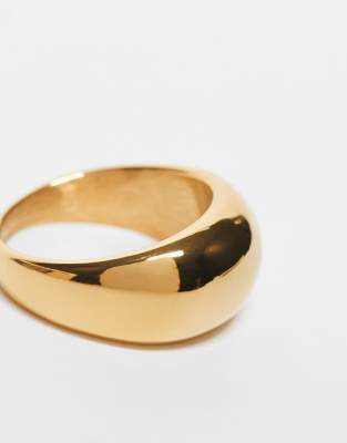 ASOS CURVE ASOS DESIGN CURVE WATERPROOF STAINLESS STEEL RING WITH BUBBLE DESIGN 