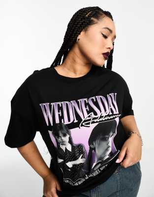 Asos Curve Asos Design Curve Wednesday Addams Oversized T-shirt