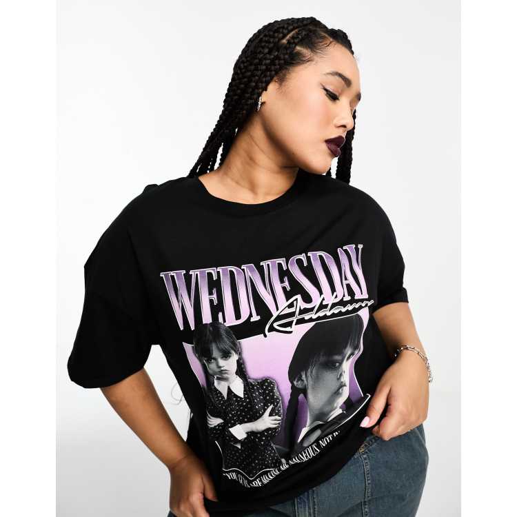 ASOS DESIGN Curve Wednesday Addams oversized T-shirt with