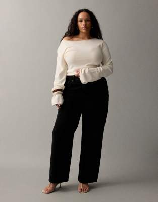 ASOS DESIGN Curve - Weite Dad-Jeans in Schwarz