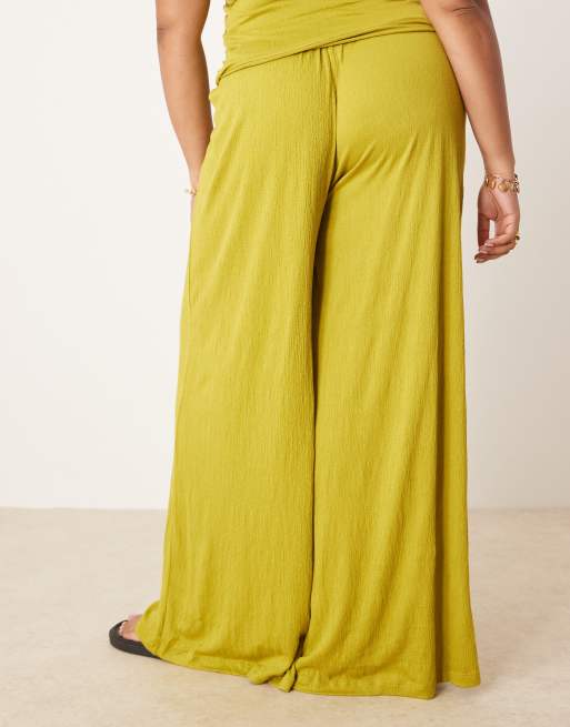 ASOS DESIGN Curve – Wiązane w talii marszczone spodnie z szerokimi nogawkami, 4 z 5