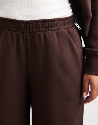 Asos Curve Asos Design Curve Wide Leg Brushback Sweatpants In Purple